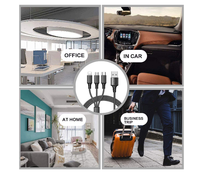 GoSmart G3I1USBCB 3 in 1 USB Cable - Black 2 in UAE