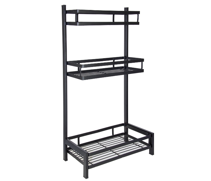 3 Level 32x19.5x60cm Multi-Function Storage Rack - Black 2 in UAE