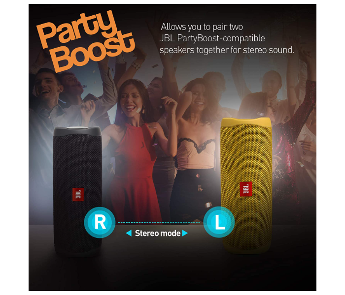 JBL Flip 5 Portable Waterproof Bluetooth Speaker - Yellow 6 in UAE