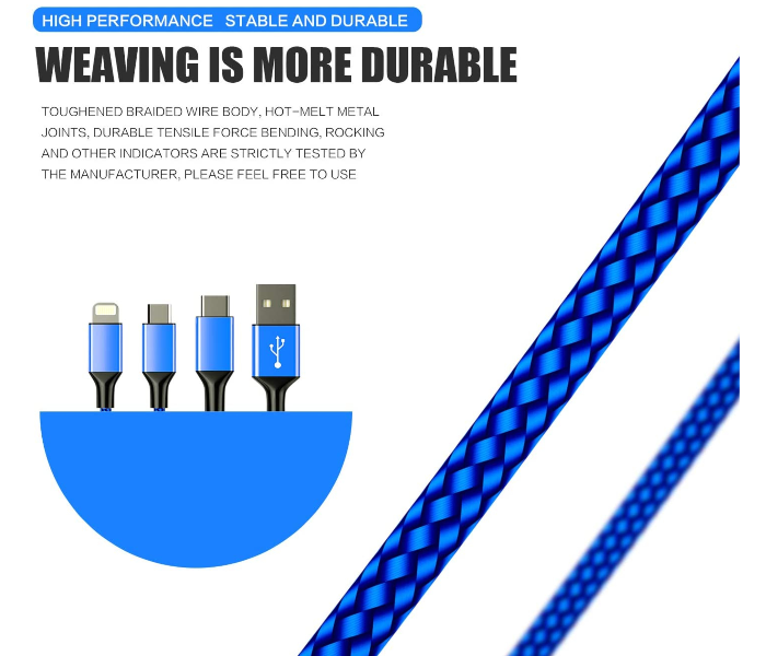 GoSmart G3I1USBCL 3 in 1 USB Cable - Blue 2 in UAE