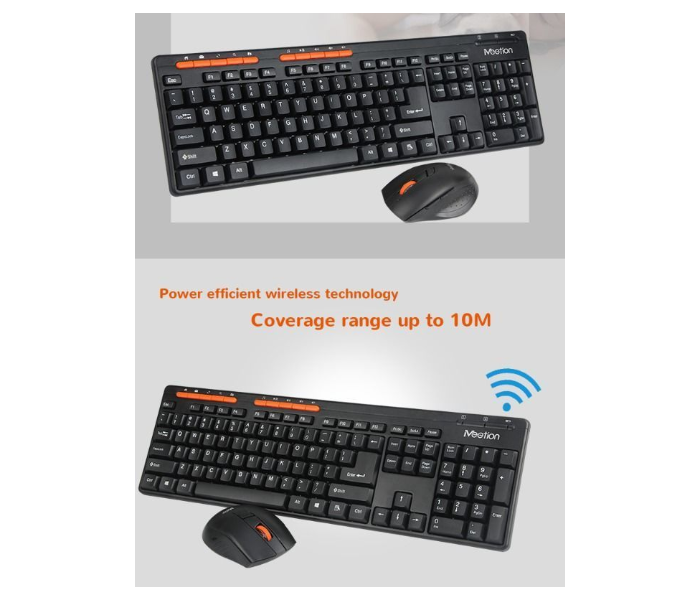Zoom MeeTion Pubg 4100 2 in 1 Wireless Keyboard Mouse combo Gaming Kit - Black 3 in OMAN