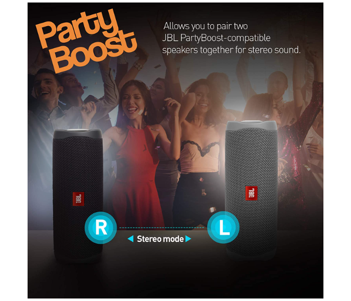 JBL Flip 5 Portable Waterproof Bluetooth Speaker - Grey 5 in UAE