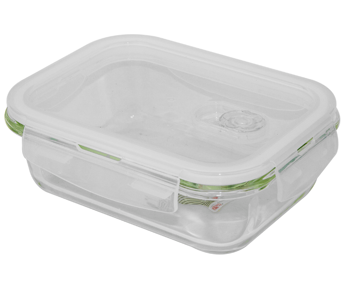 YN136 Microwave Heat Resistant 640ml Square Glass with Cover 4 in UAE