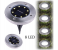Jongo 8 LED Solar Powered Disk Lights Outdoor Solar Garden Light Waterproof Landscape Lighting Bright in-Ground Lights - Warm White 4 in OMAN