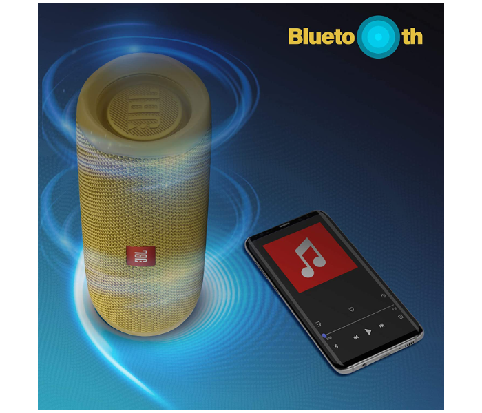 JBL Flip 5 Portable Waterproof Bluetooth Speaker - Yellow 5 in UAE