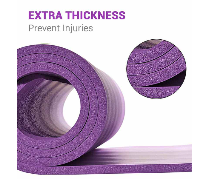 All Purpose Extra Thick Yoga Mat - Purple 2 in UAE
