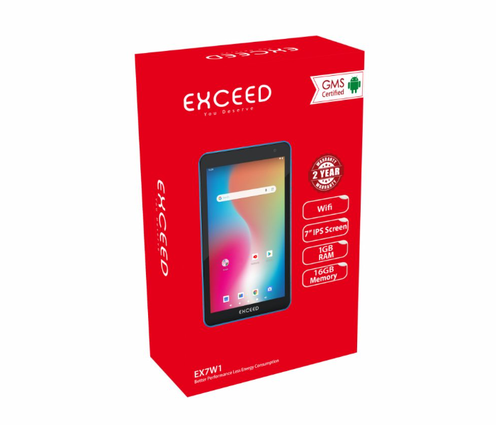 Exceed EX7W1 7 Inch 1GB RAM 16GB WiFi Quad Core Processor Android Tablet with Dual Camera- Grey 3 in UAE