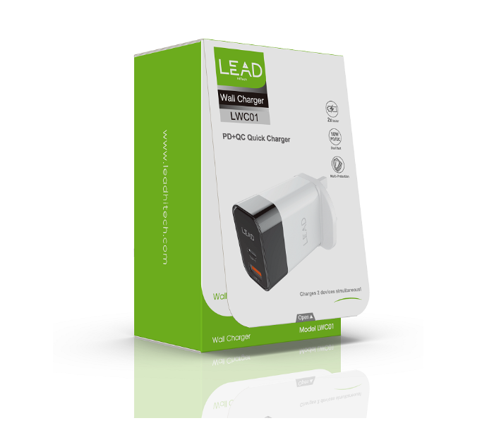 Lead LWC01 Dual Port USB Wall Charger - White and Black 2 in UAE