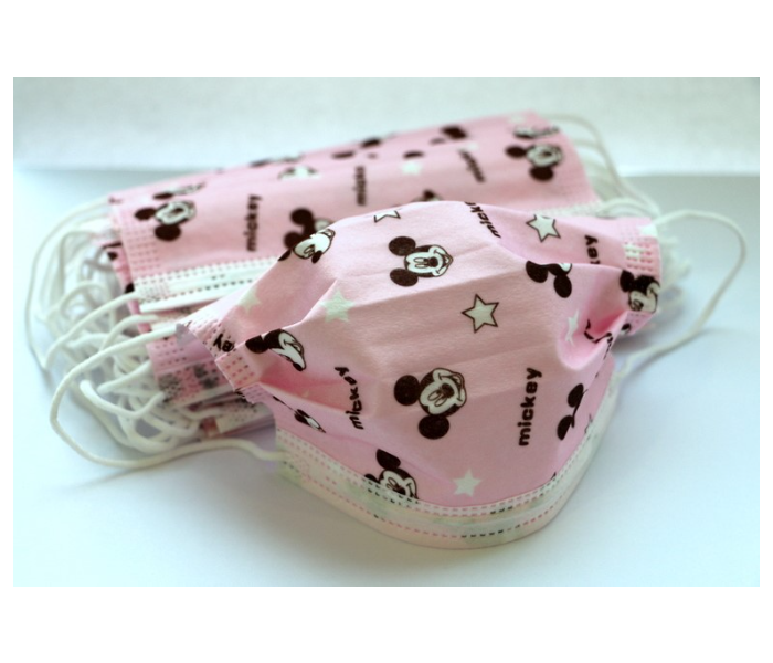 Health Care 20 Pieces Mickey Mouse Design Kids 3ply Face Mask – Pink 1 in UAE