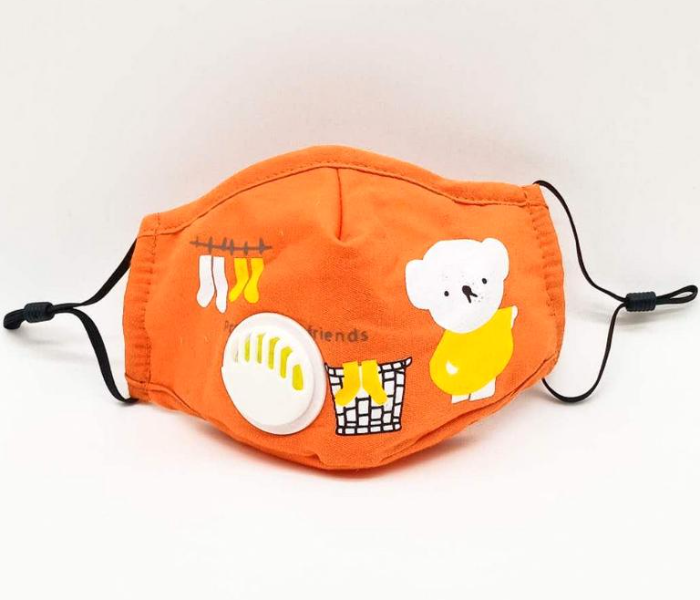 Classic 1Pc Active Printing N-95 Filters Dust Cover Kids Face Mask – Orange 1 in UAE