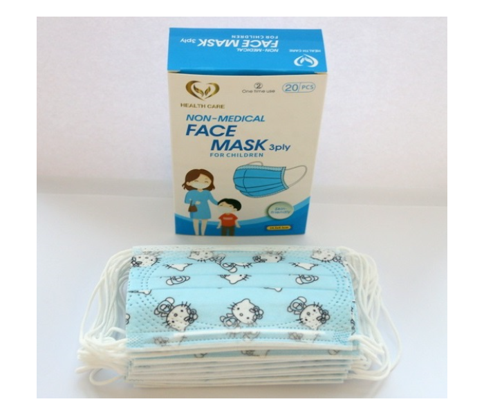 Health Care 20 Pieces Hello Kitty Design Kids 3ply Face Mask – Blue 2 in UAE
