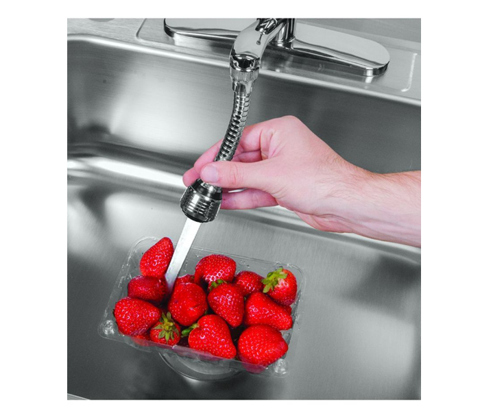 Turbo Flex 360 Instant Hands Free Faucet Swivel Spray Sink Hose - Silver 3 in UAE