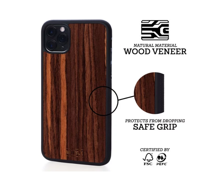 WoodWe Wood Case With Plastic Base for iPhone XR - Ebony 2 in UAE
