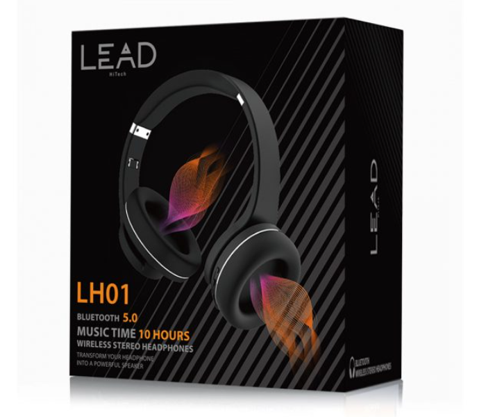 Lead LH01 Wireless Headphone - Black and Red 2 in UAE