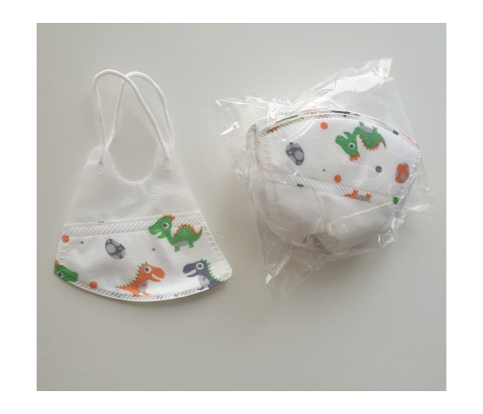 Reitech 20 Pieces Dinosaur Design Kids 3D Disposable Face Mask - White 7 in UAE