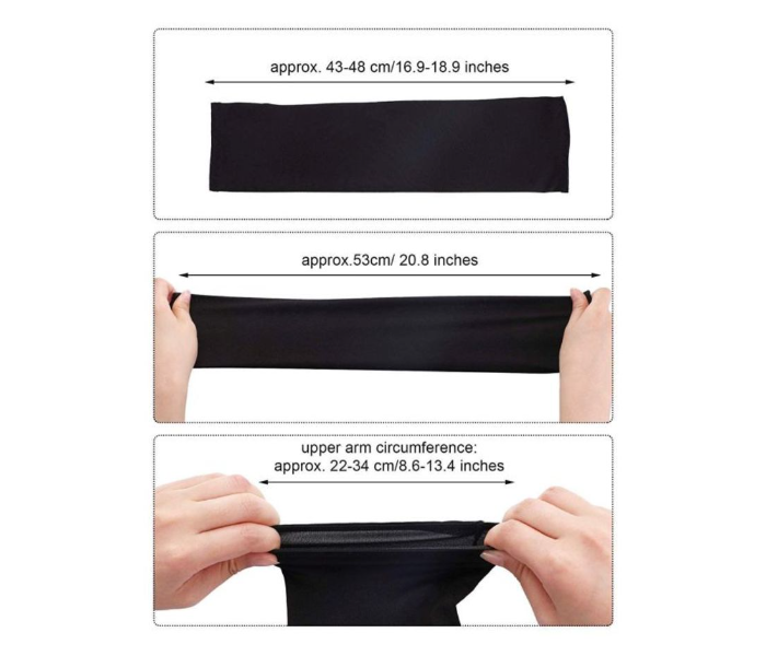 Lets Slim 48cm 10 Piece UV Protection Arm Cover - Black 3 in UAE