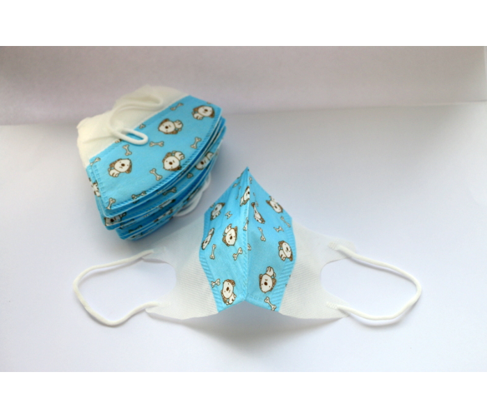 Reitech 20 Pieces Blue Dog Design Kids 3D Disposable Face Mask - Blue 3 in UAE