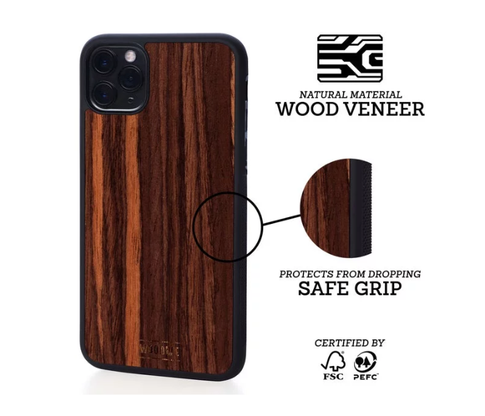 WoodWe Wood Case With Plastic Base for iPhone X and XS - Ebony 2 in UAE