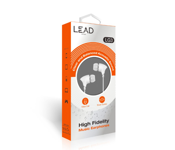 Lead LG3 Wired Headset - White 2 in UAE