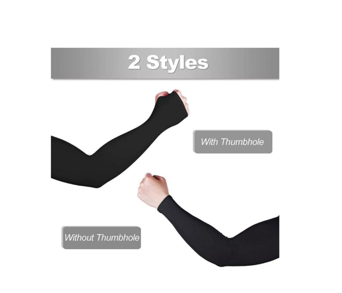 Lets Slim 48cm 10 Piece UV Protection Arm Cover - Black 2 in UAE