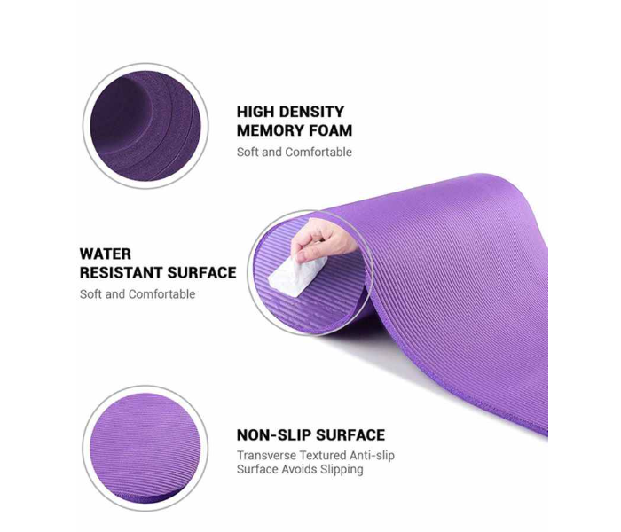 All Purpose Extra Thick Yoga Mat - Purple 3 in UAE