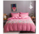6 Pieces High Quality Cotton Double Size Bed Sheet with Quilt Cover and Pillow Case - Pink Marble 1 in UAE