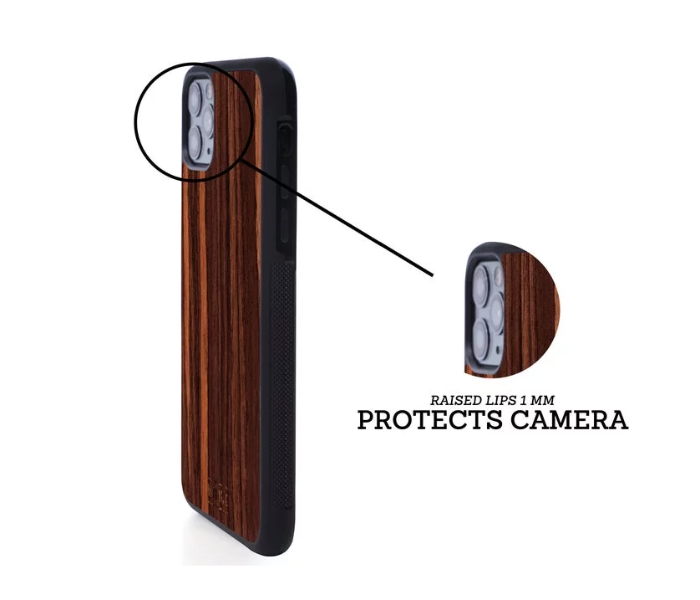 WoodWe Wood Case With Plastic Base for iPhone XR - Ebony 3 in UAE