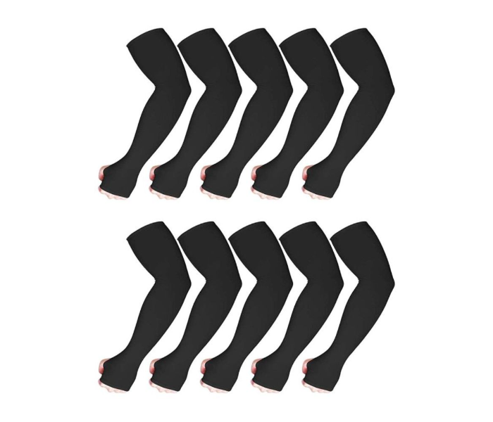 Lets Slim 48cm 10 Piece UV Protection Arm Cover - Black 1 in UAE