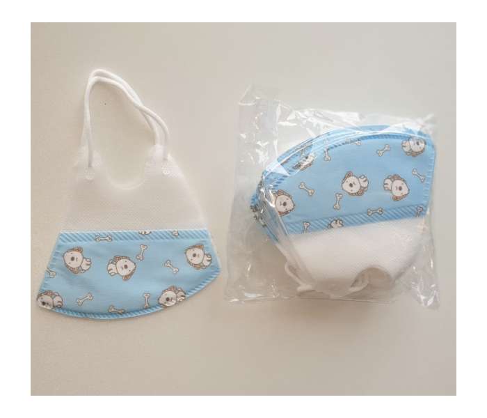Reitech 20 Pieces Blue Dog Design Kids 3D Disposable Face Mask - Blue 4 in UAE