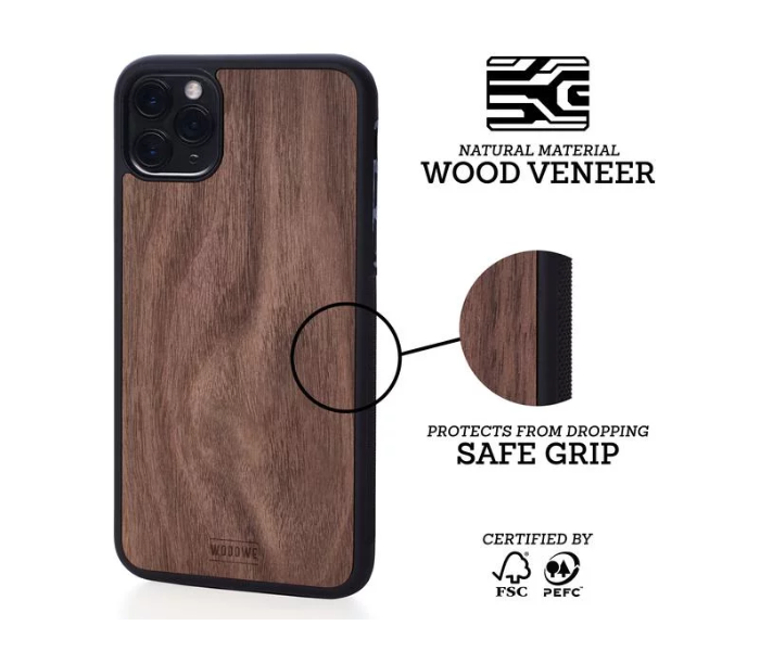 WoodWe Wood Case With Plastic Base for iPhone XR - Walnut 3 in UAE