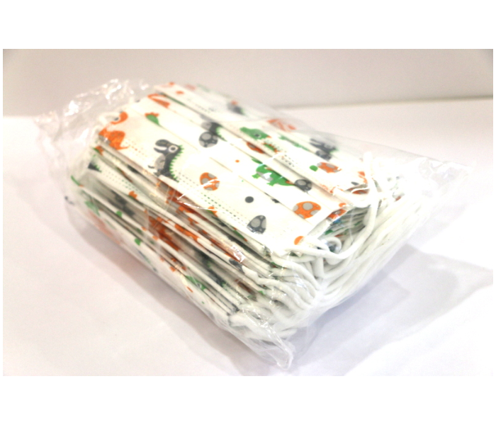 Reitech 50 Pieces Dinosaur Design Kids Disposable Mask - White 9 in UAE