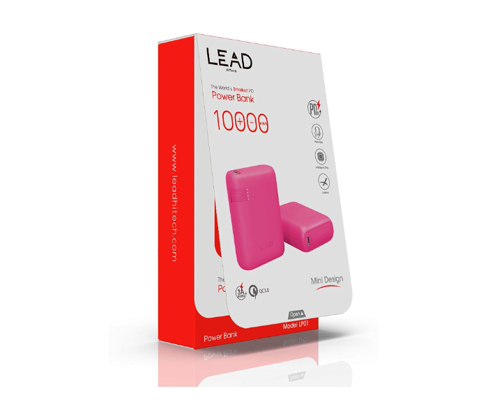 Lead LP01 10000 mAh Mini Power Bank - Pink 3 in UAE