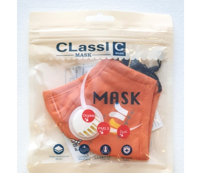 Classic 1Pc Active Printing N-95 Filters Dust Cover Kids Face Mask – Orange 6 in UAE