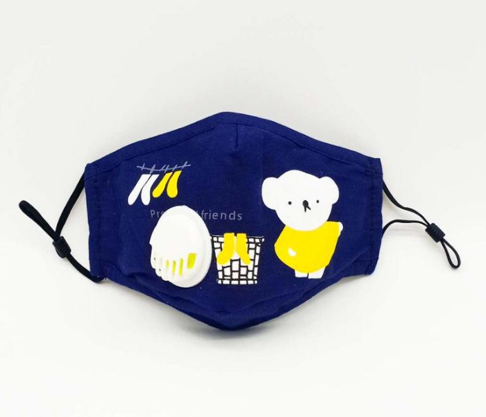 Classic 1Pc Active Printing N-95 Filters Dust Cover Kids Face Mask – Navy Blue 3 in UAE