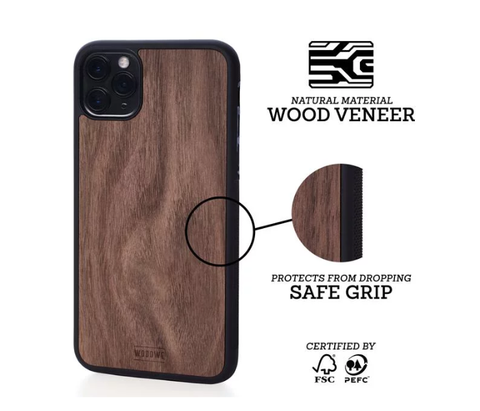 WoodWe Wood Case With Plastic Base for iPhone X and XS - Walnut 2 in UAE