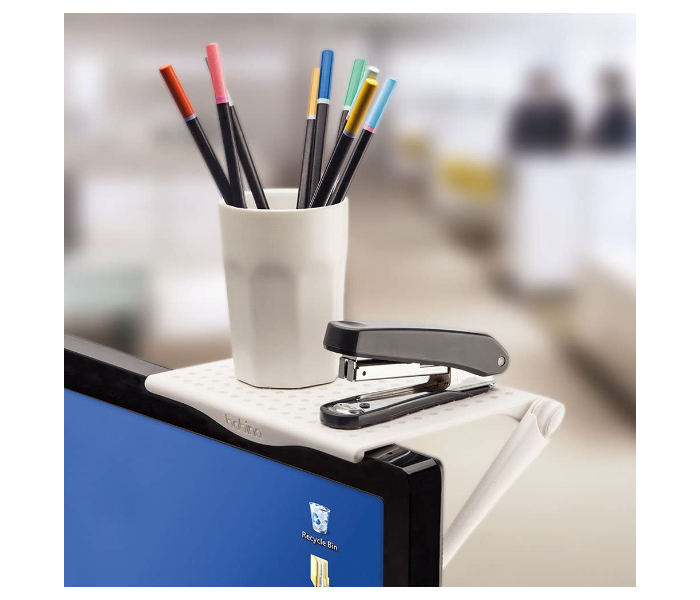 Bobino SCSHOWH Screen Shelf Stylish Minimalist Monitor Mounted Organizer - White 2 in UAE