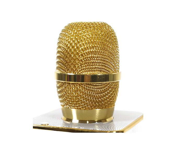 Q7 Bluetooth Karaoke Microphone With Speaker - White and Gold 3 in KSA