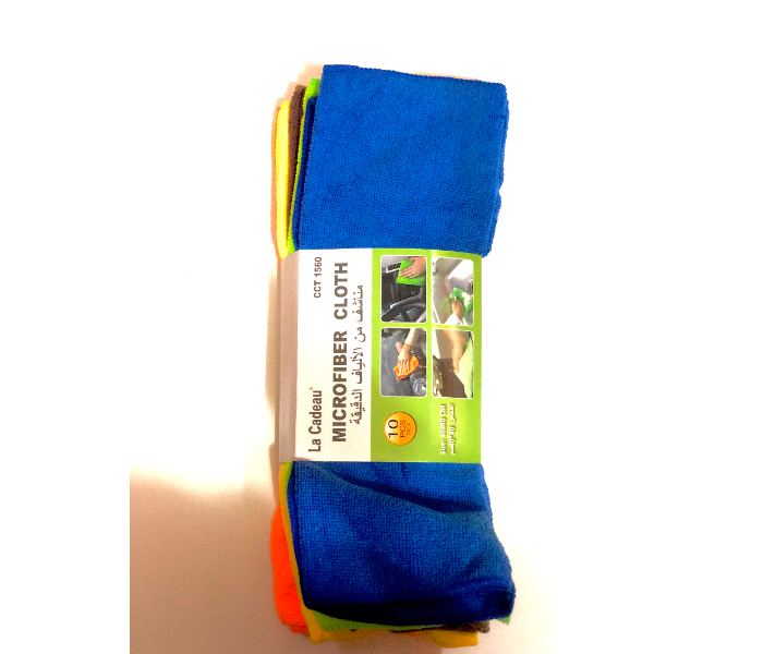 La Cadeau 40cm x 40cm 10 Pieces Set Microfibre Cleaning Cloth 2 in KSA
