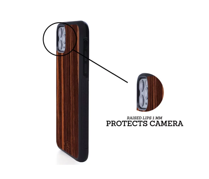 WoodWe Wood Case With Plastic Base for iPhone X and XS - Ebony 3 in UAE