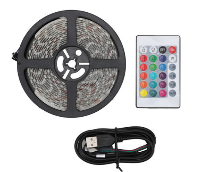 RGB 5 Meter Color Changing LED Strip Light With Remote Control 1 in UAE
