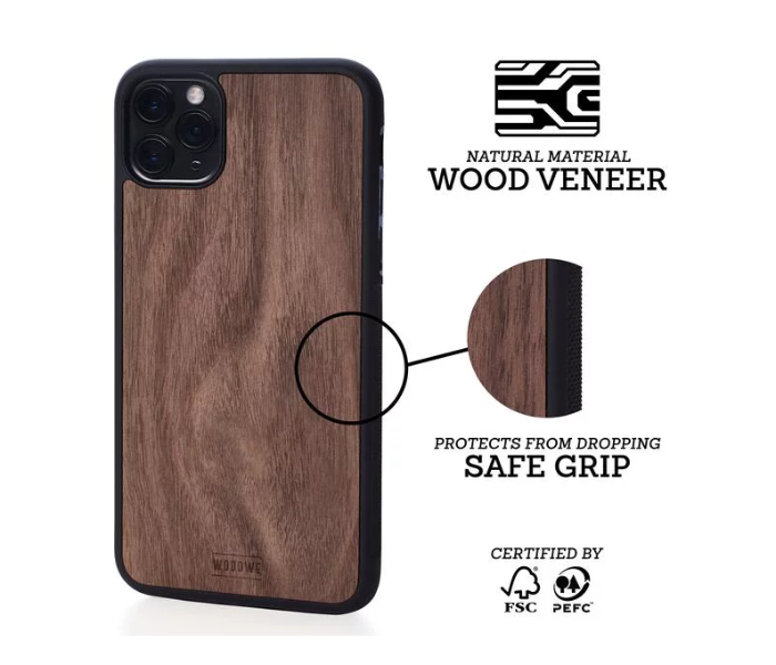 WoodWe Wood Case With Plastic Base for iPhone 11 - Walnut 2 in UAE