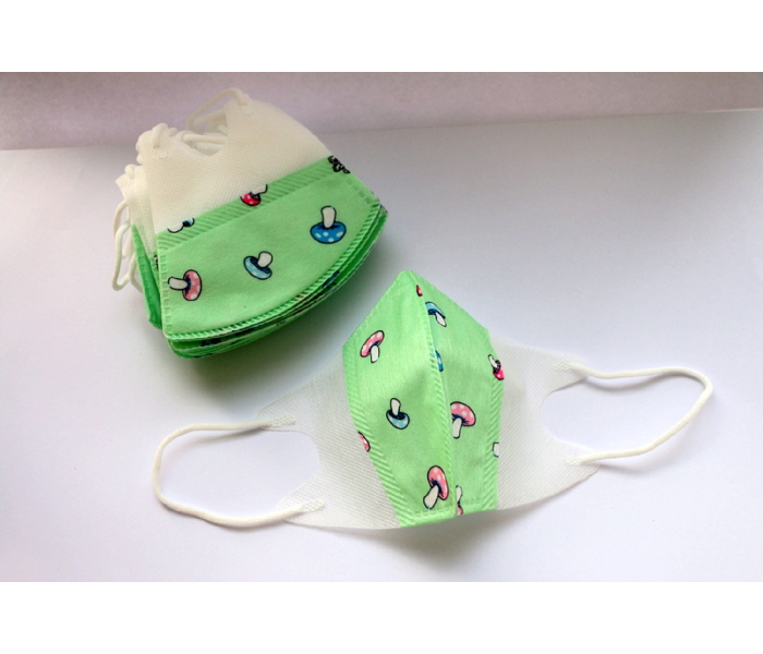Reitech 20 Pieces Mushroom Design Kids 3D Disposable Face Mask - Green 4 in UAE