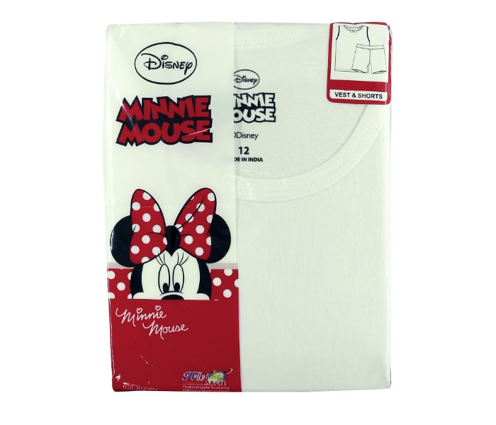 Disney MNWIS1 Minnie Mouse Vest and Shorts Set for 8 Year Kids - White 1 in UAE