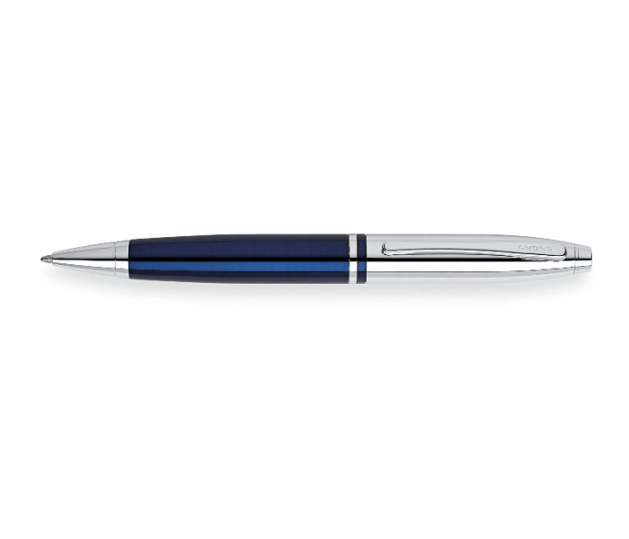 Cross Calais Chrome and Blue Lacquer Ballpoint Pen - Blue 2 in UAE