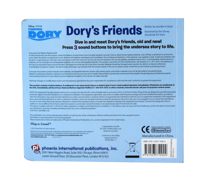 Disney 3 Sounds Finding Dorys Friends Sound Book 2 in UAE