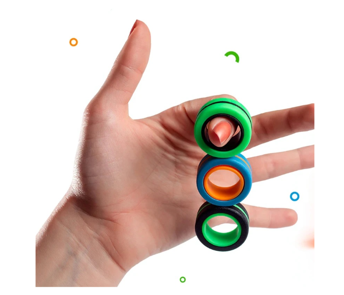 Stress Relief Magnetic Rings Fidget Spinner Toy 2 in UAE