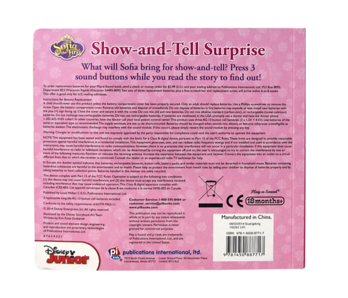 Disney Sofia the First Show and Tell Surprise Sound Book 3 in UAE