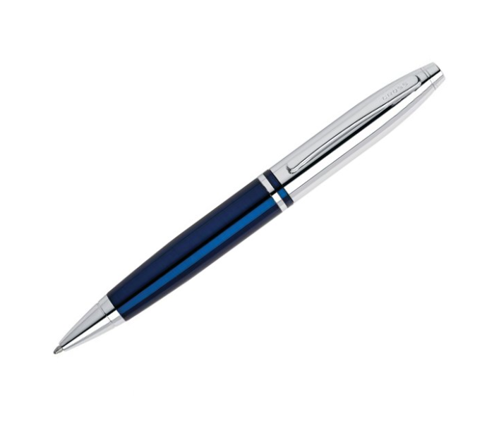 Cross Calais Chrome and Blue Lacquer Ballpoint Pen - Blue 1 in UAE