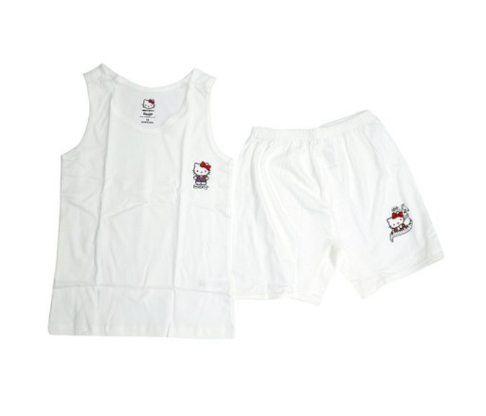 Hello Kitty HKWIS1 Vest and Shorts Set for 12 Year Kids - White 2 in UAE