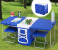 Multi-Function Rolling Cooler Picnic Camping Outdoor Table and 2 Chairs - Blue 1 in UAE